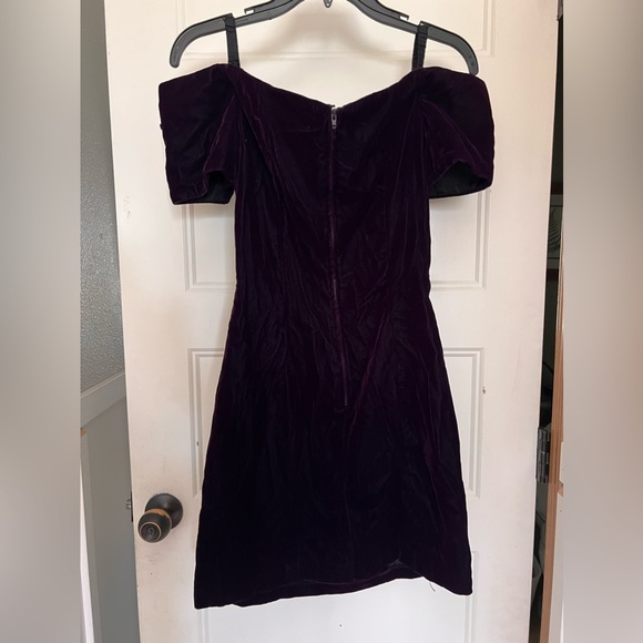 Vintage Crushed Velvet Purple Dress with Embellishment - Picture 6 of 6